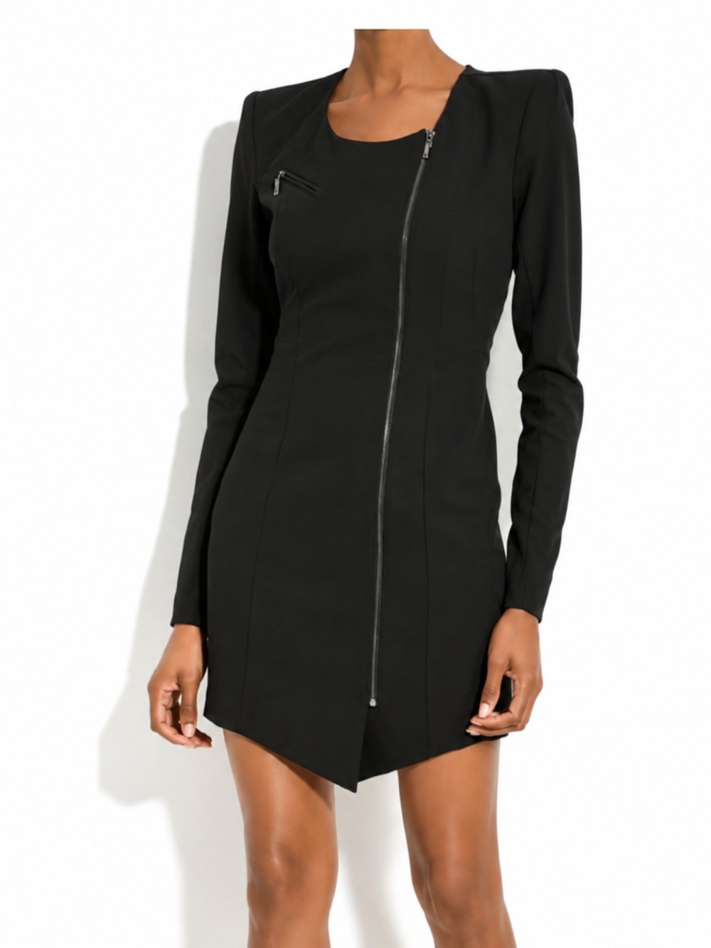 Black Halo, ‘The Lizzy’ Asymmetrical Zip-Front Women’s Dress